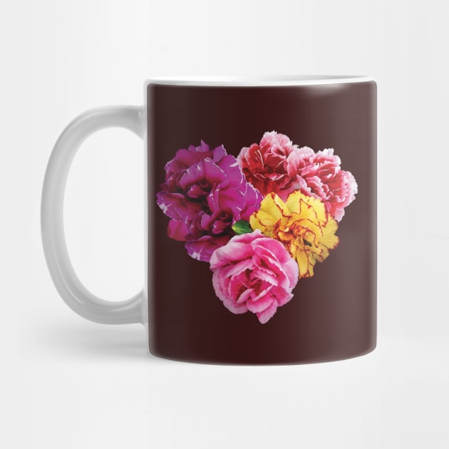 Carnations - Carnation Heart Mixed Colors by SusanSavad